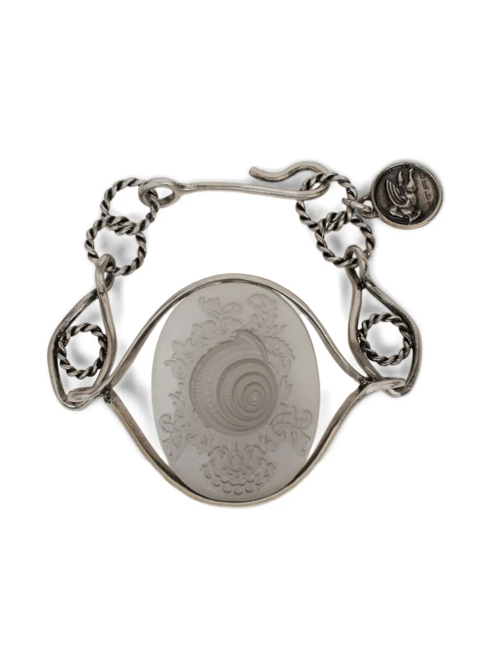 Etro Cameo Shell Bracelet In Silver