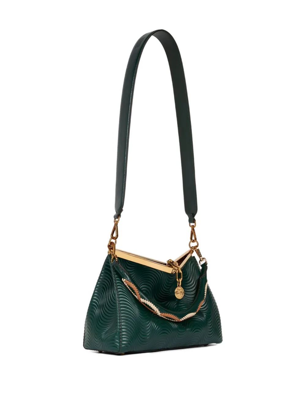 ETRO Vela raffia schoudertas Groen