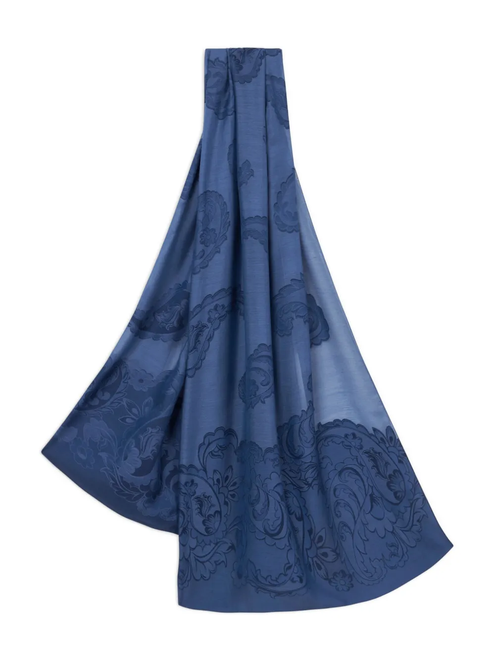 ETRO paisley jacquard scarf Blauw