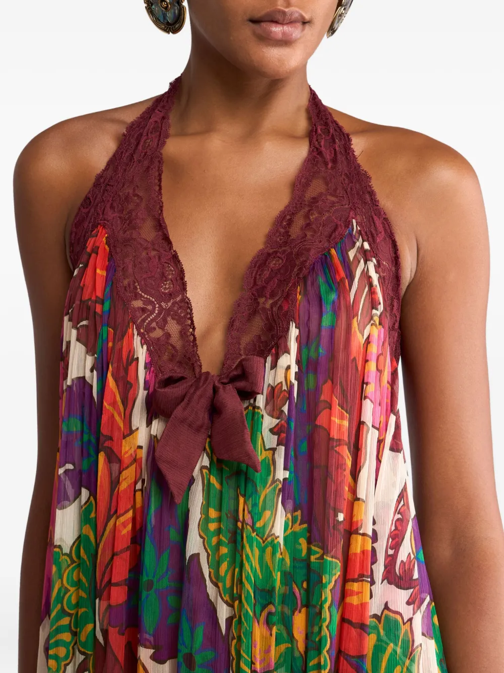 ETRO Jurk met kant Rood