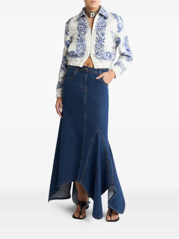 エトロスカート46 ETRO デニムスカート | ブルー | FARFETCH JP