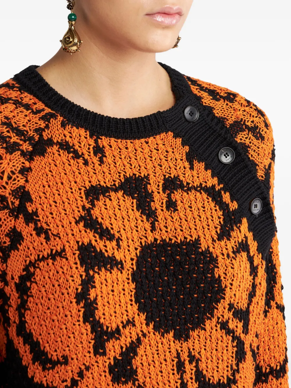 ETRO Jumpsuit met bloemenjacquard Zwart