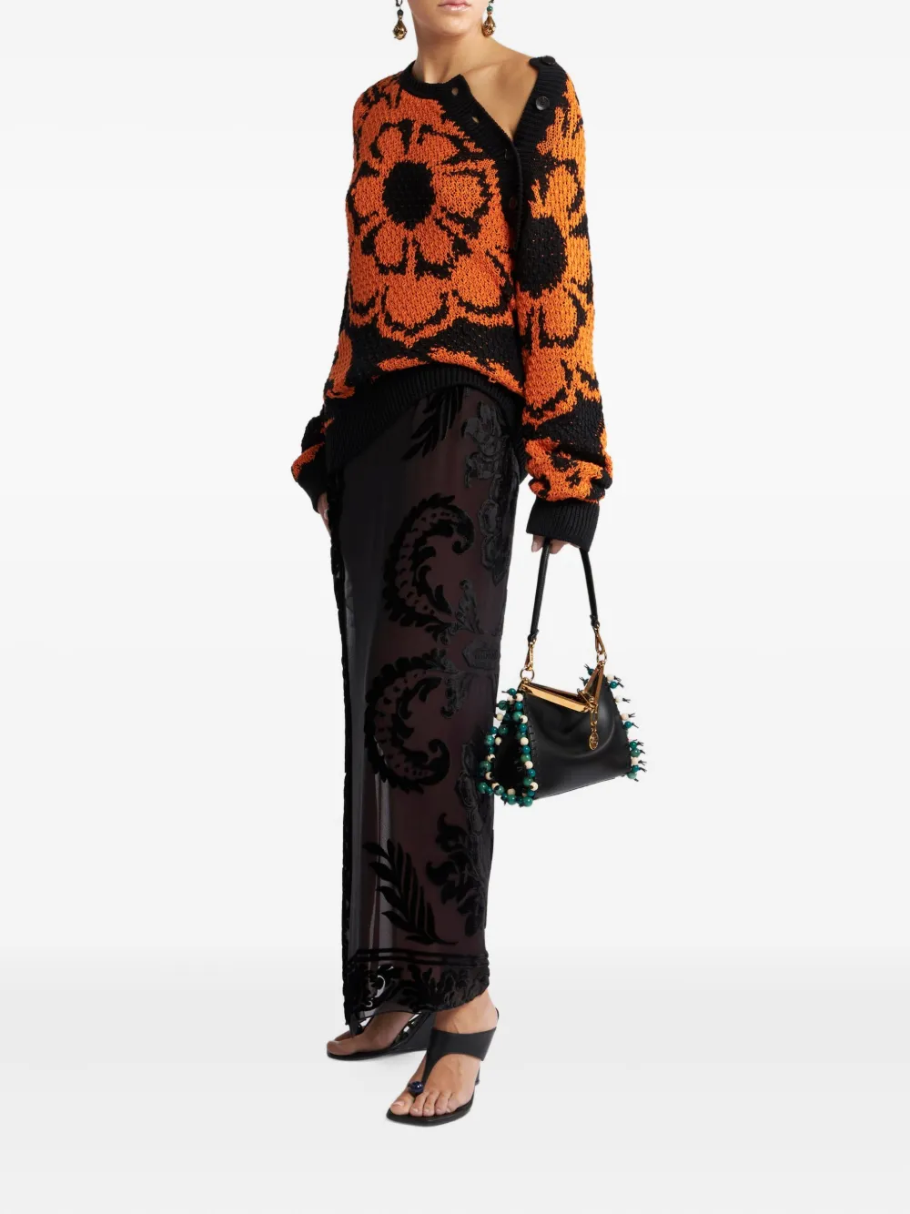 ETRO Jumpsuit met bloemenjacquard Zwart