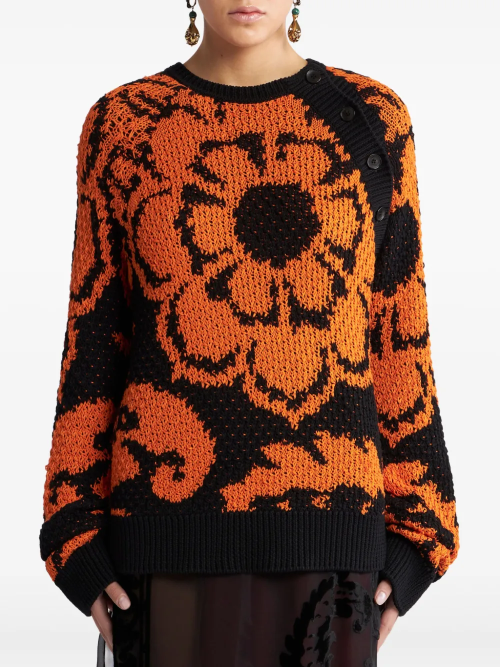 ETRO Jumpsuit met bloemenjacquard Zwart