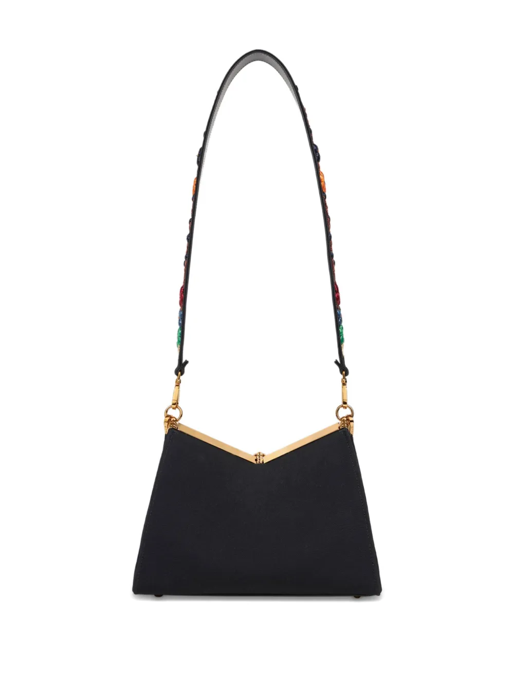 ETRO Vela raffia schoudertas Zwart