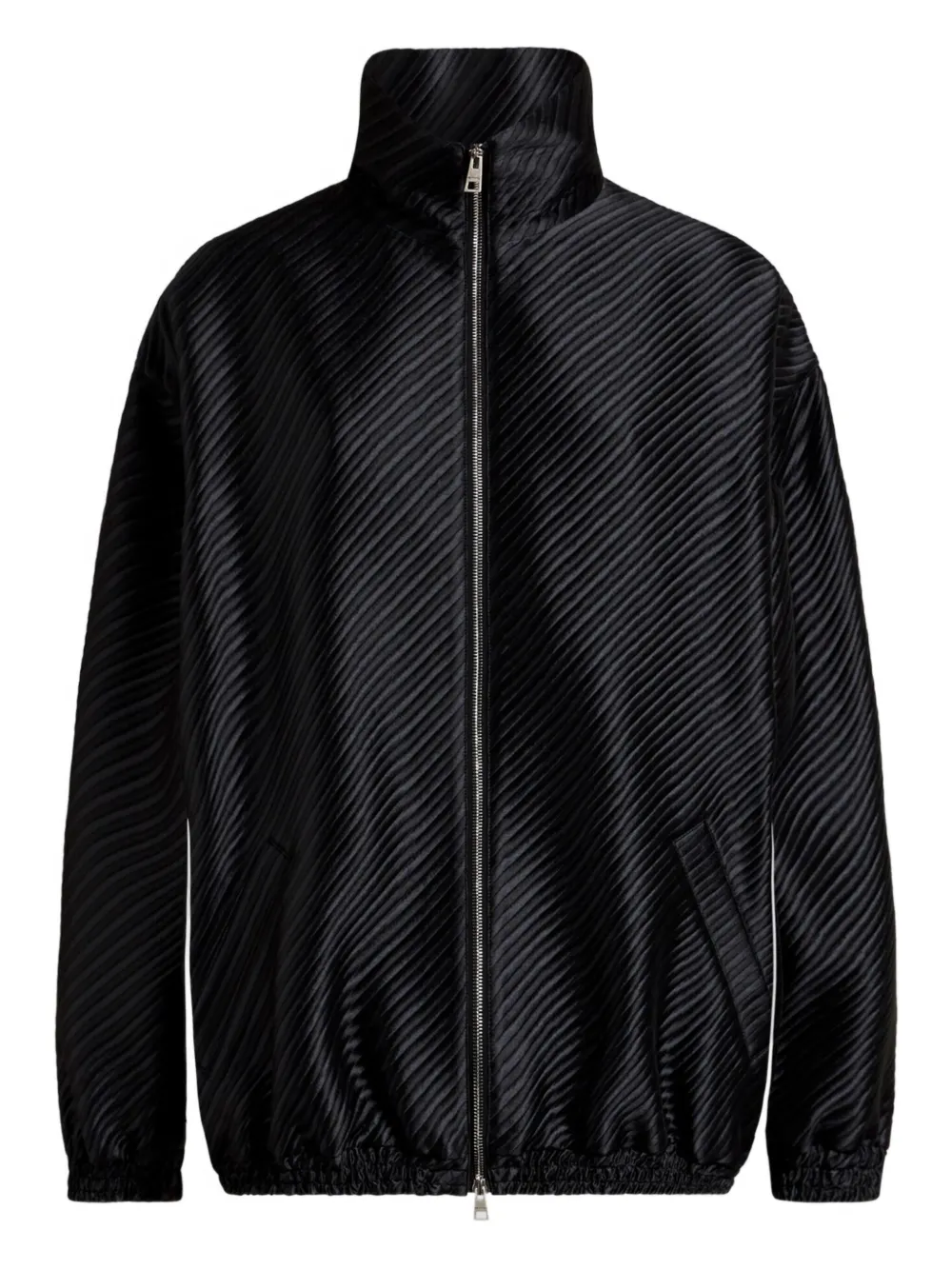 striped-jacquard bomber jacket
