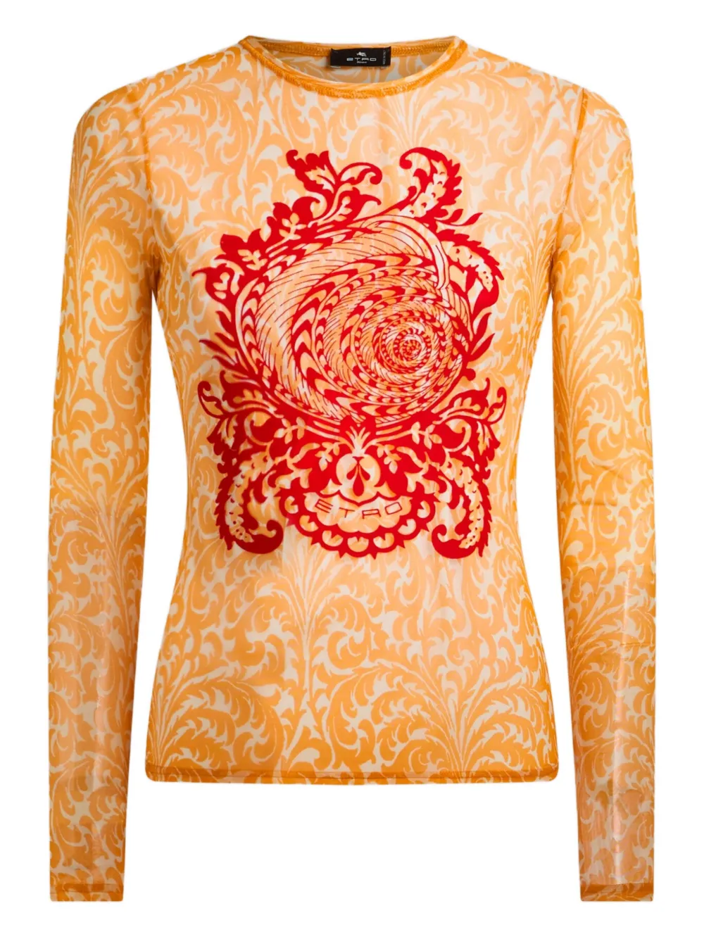 ETRO shell-print Sweater | Orange | FARFETCH