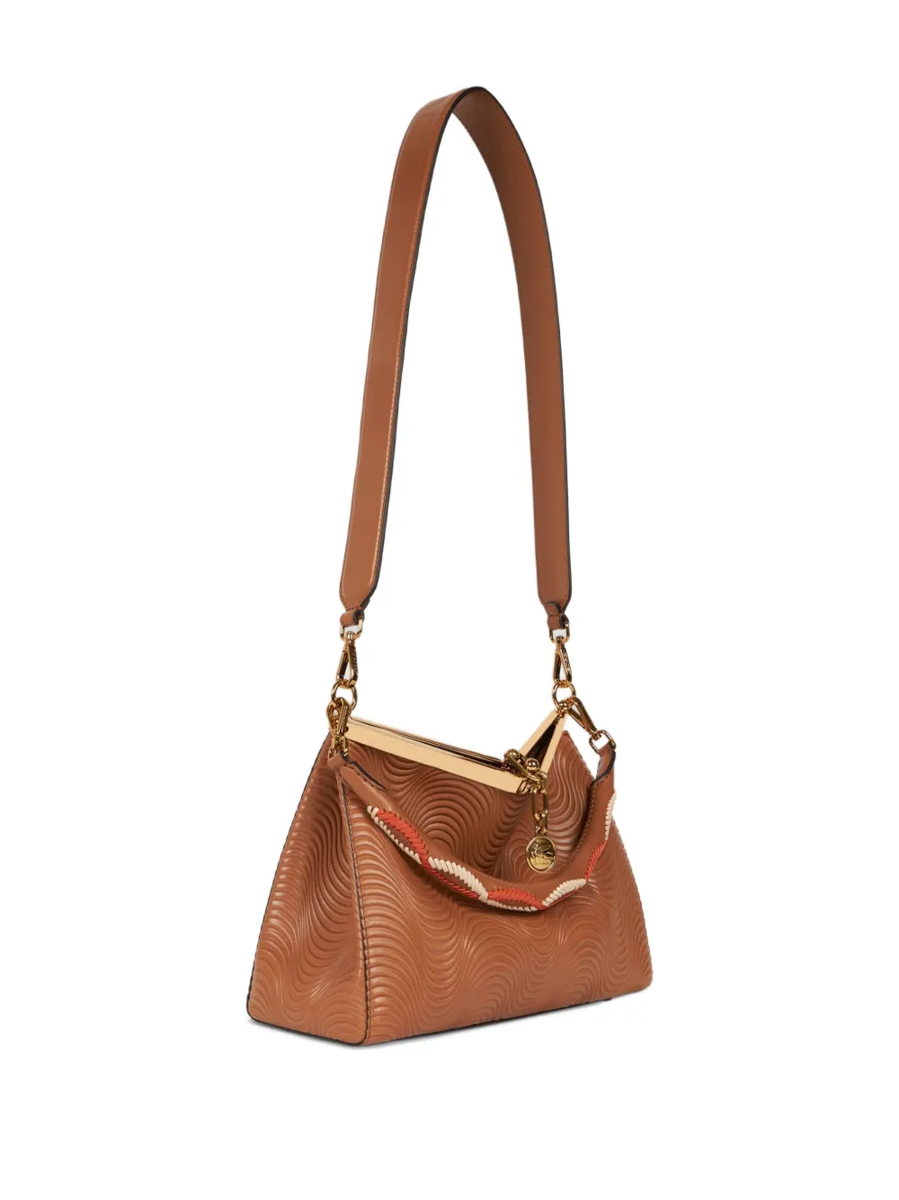 ETRO Vela raffia schoudertas Bruin