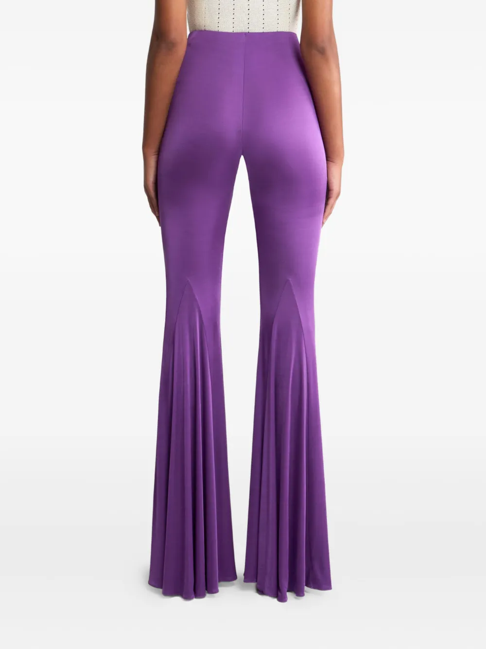 Shop Etro Flared Trousers In Purple
