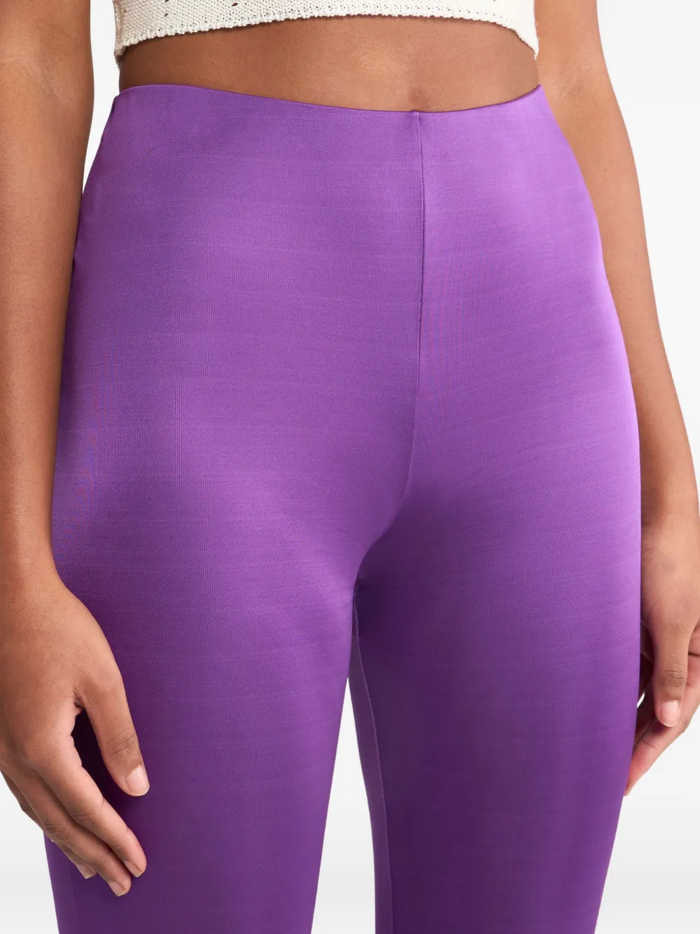 Shop Etro Flared Trousers In Purple