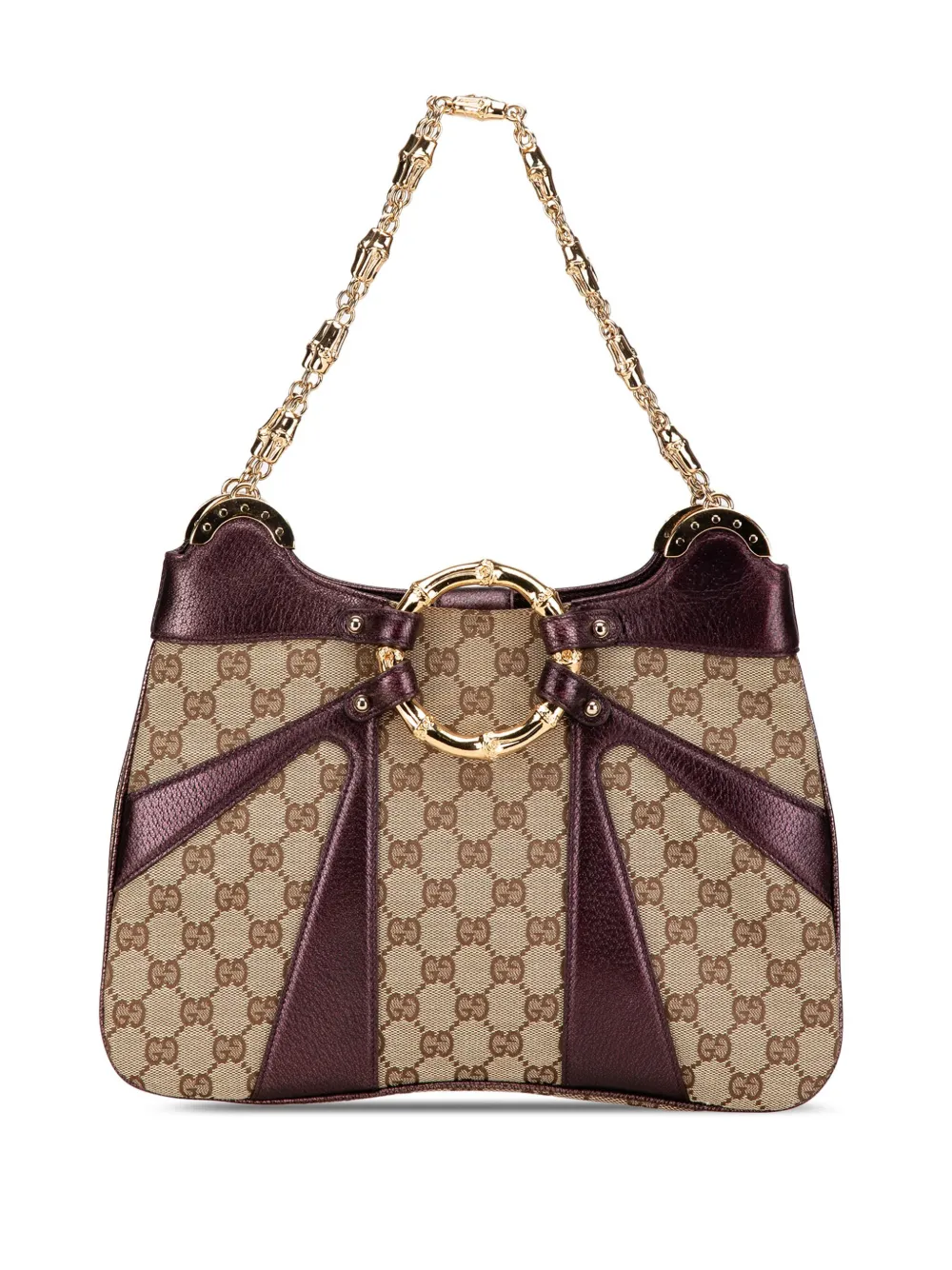 Gucci Pre-Owned 2000-2015 GG Canvas Bamboo Ring Chain shoulder bag | Brown | Image 1