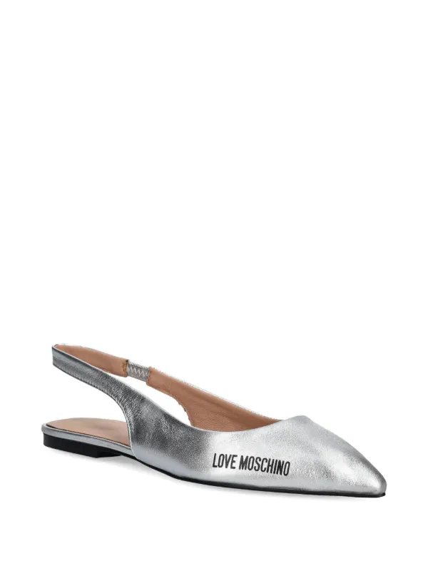 Love Moschino フラットシューズ | シルバートーン | FARFETCH JP