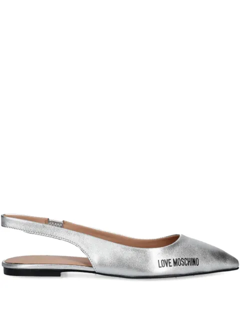 Love Moschino logo-print ballerina shoes