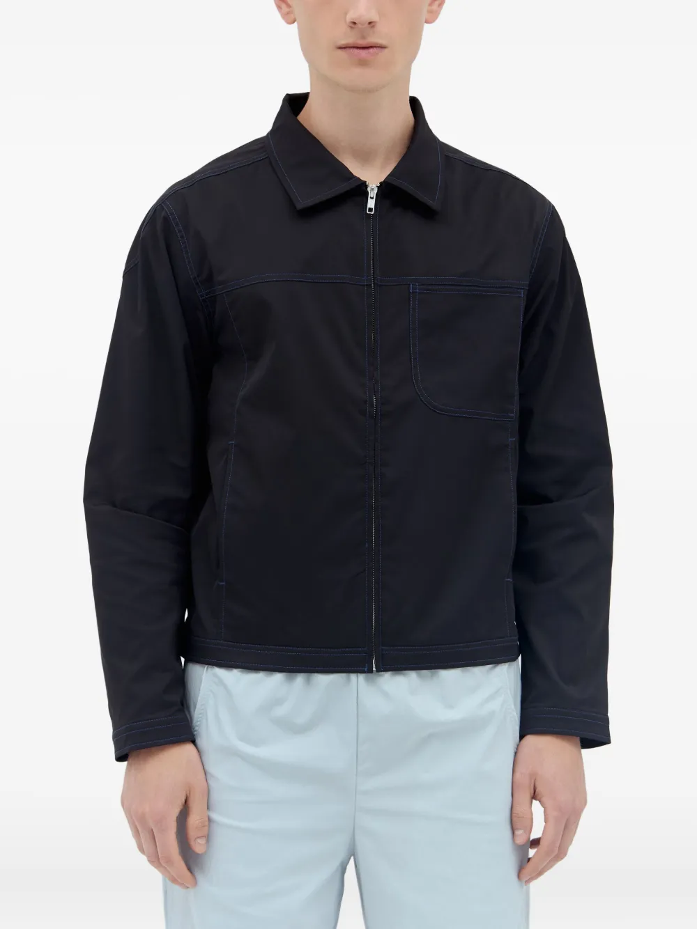 Affxwrks Topstitched Zip-up Jacket In Black