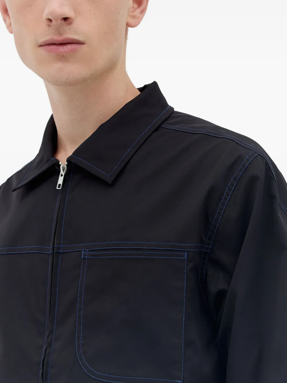 Affxwrks Topstitched Zip-up Jacket In Black