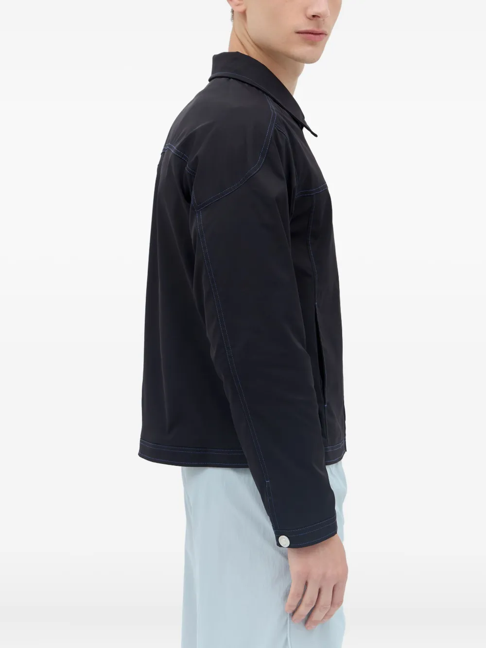 Affxwrks Topstitched Zip-up Jacket In Black