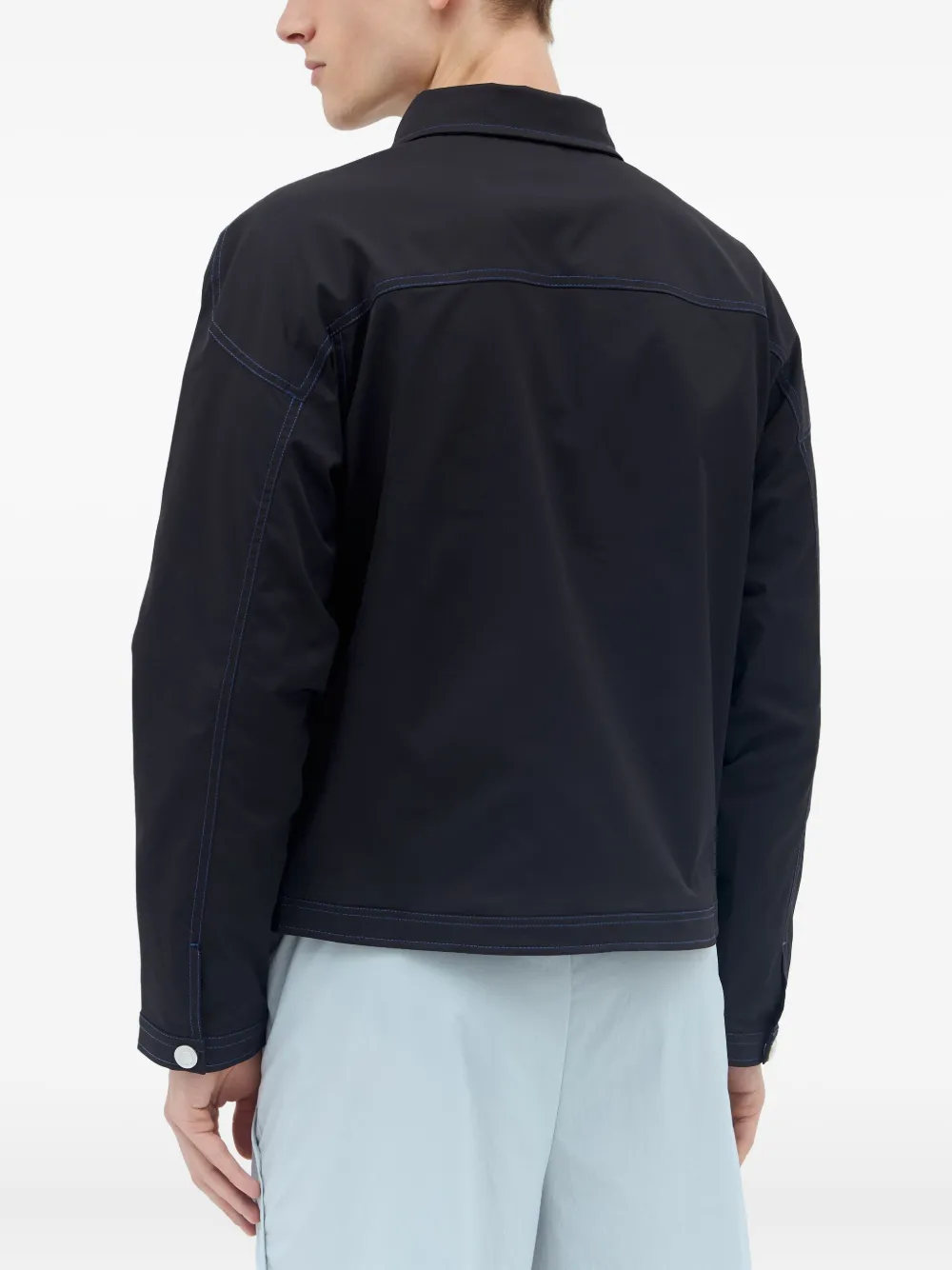 Affxwrks Topstitched Zip-up Jacket In Black