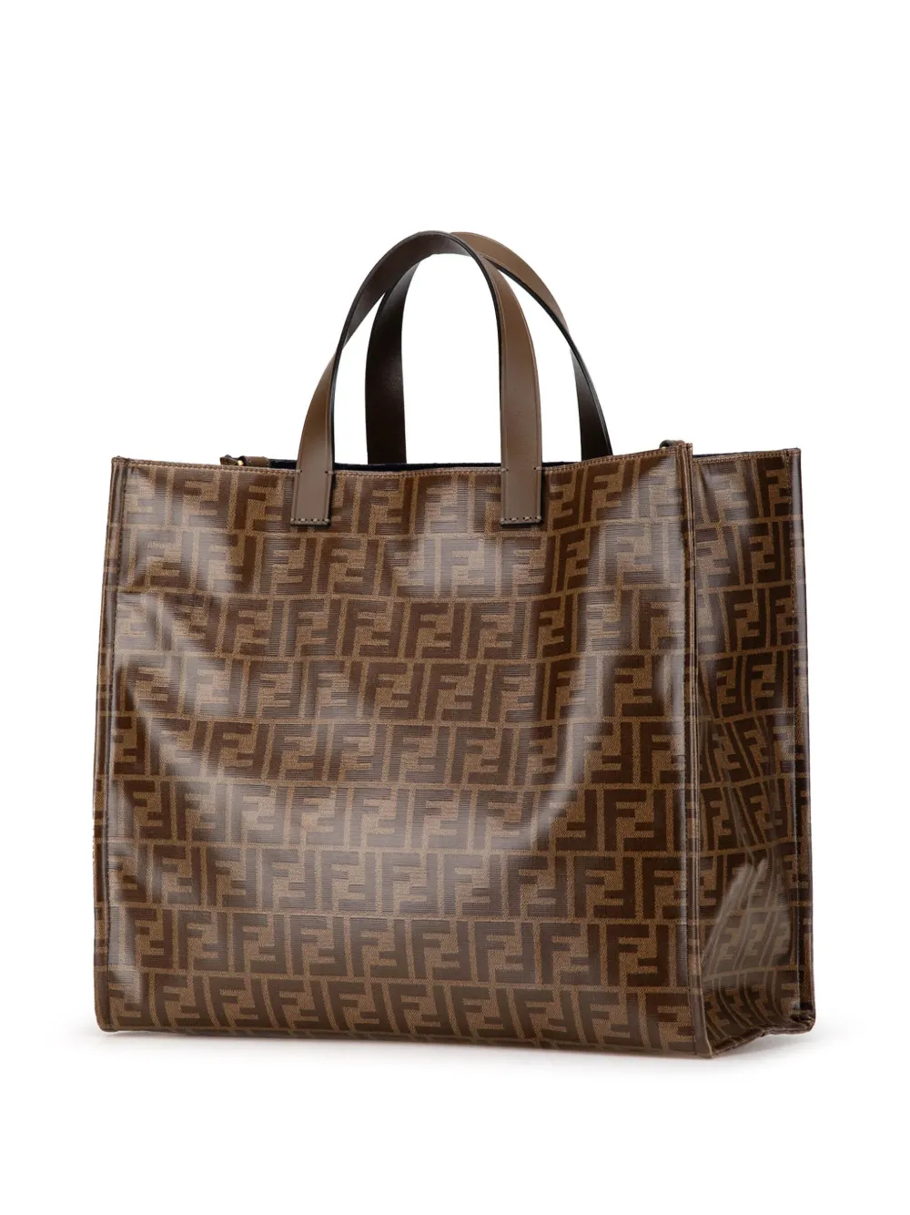 Fendi Pre-Owned 2010-2024 Fila Zucca Coated Canvas Mania Logo Shopper Tote satchel | Pre-Owned | Image 2