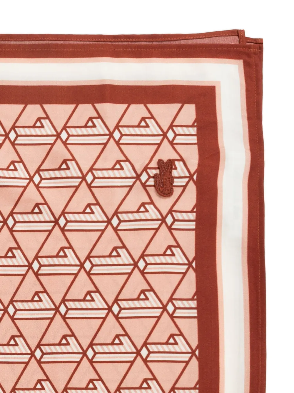 Shop Lacoste Monogram-pattern Scarf In 粉色