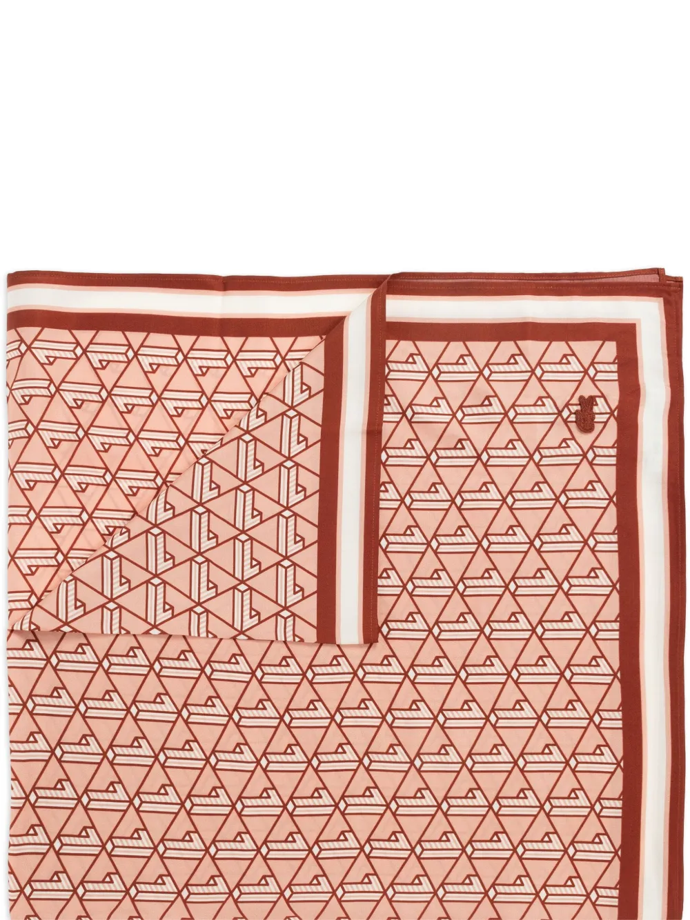 Shop Lacoste Monogram-pattern Scarf In 粉色