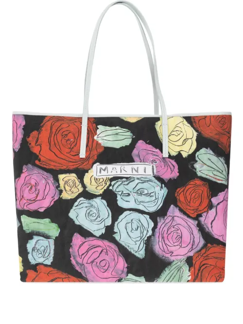 Marni sac cabas à fleurs - Noir - Marni - Modalova