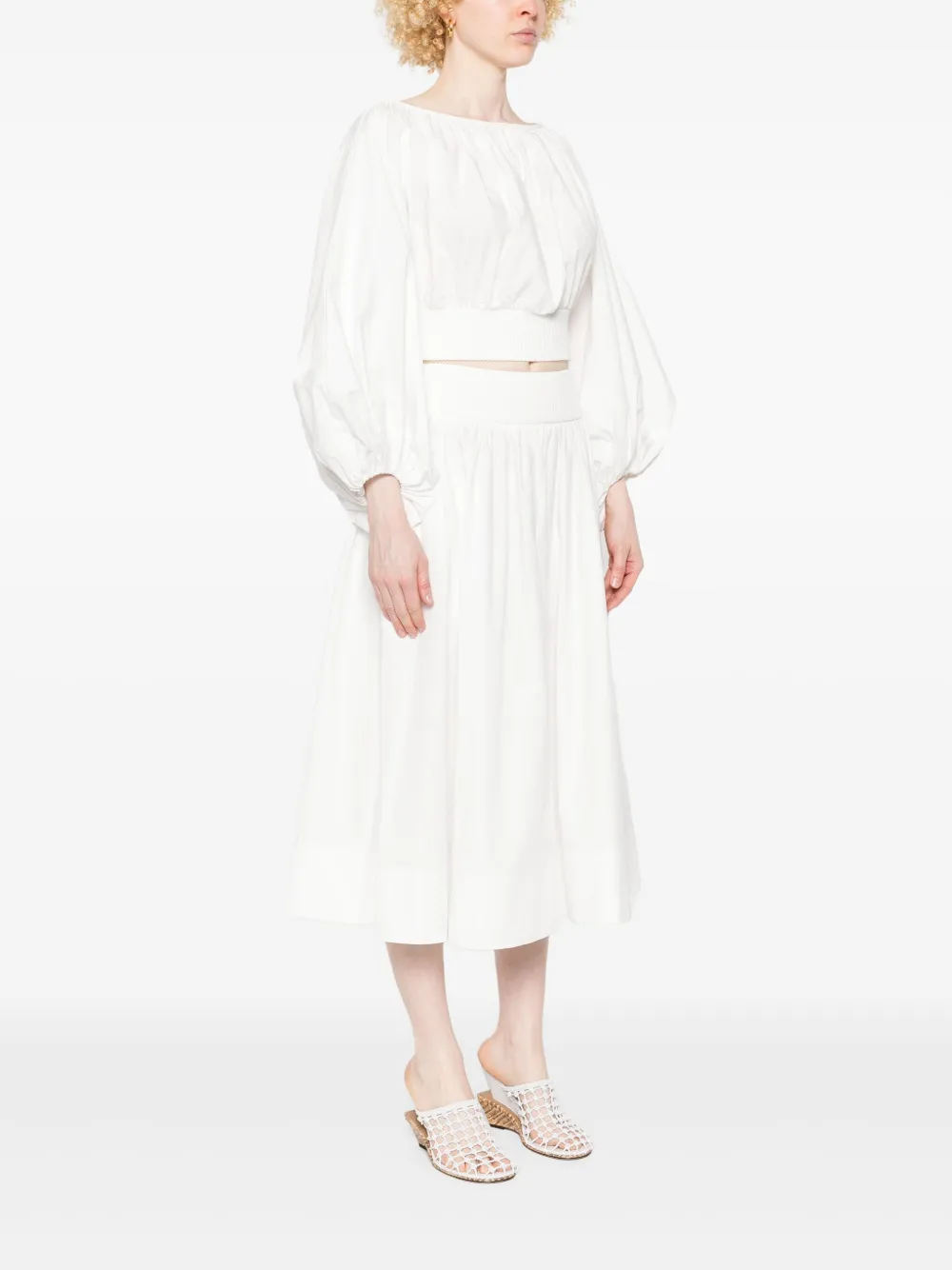 ZIMMERMANN POPLIN MIDI SKIRT