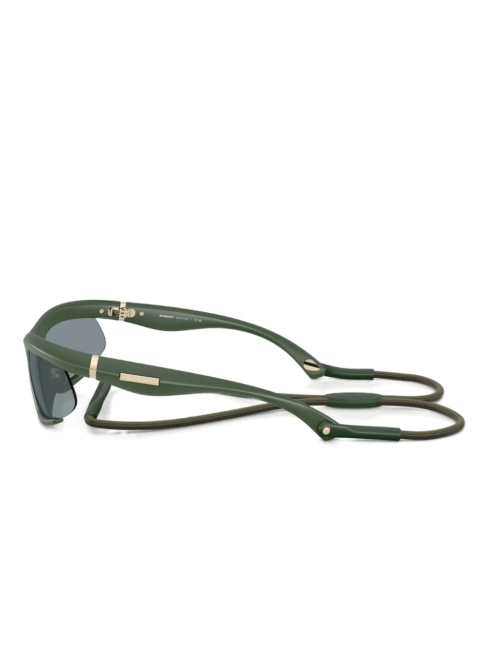 Burberry Eyewear Rubber zonnebril met geometrisch montuur Groen
