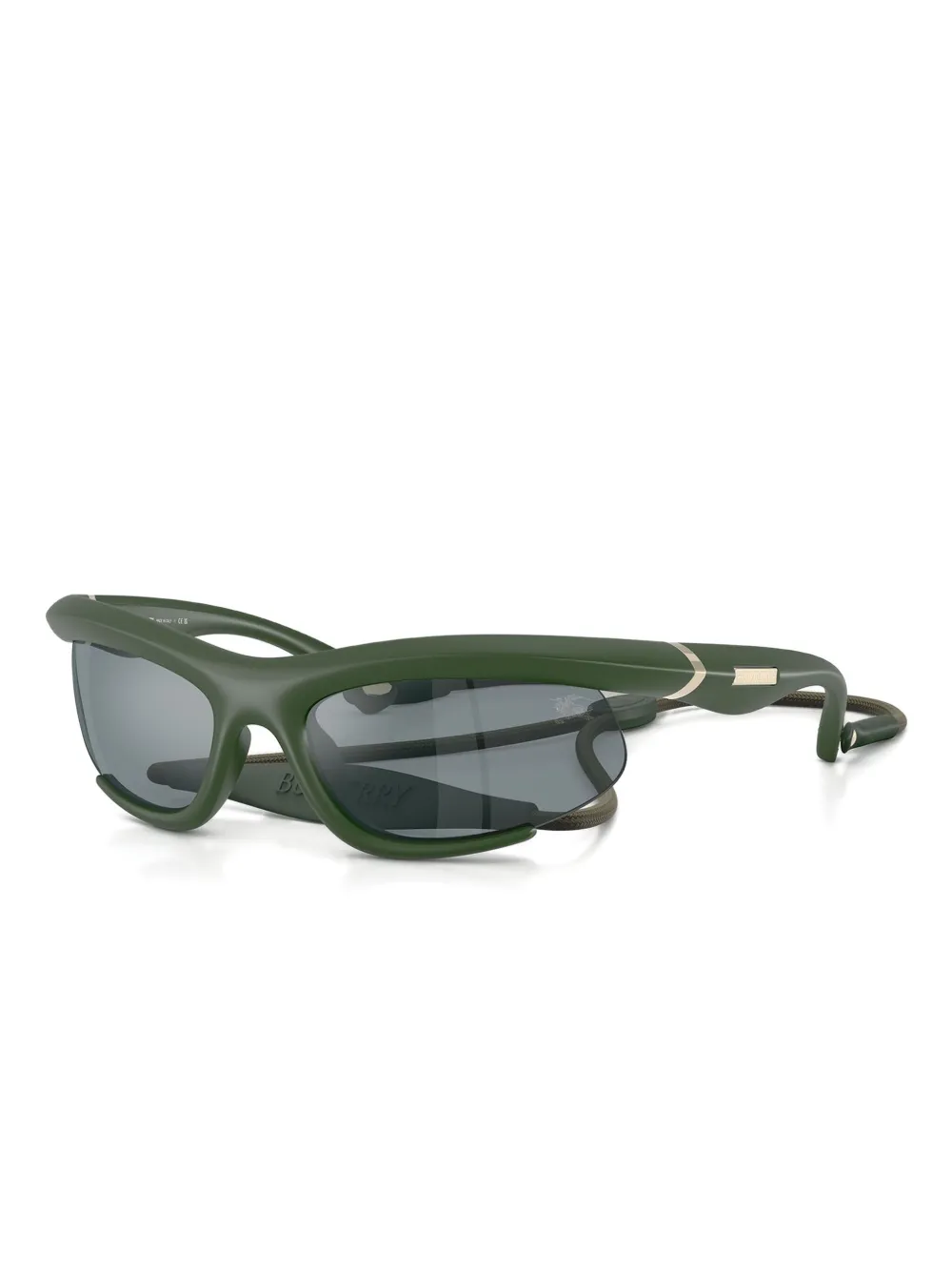 Burberry Eyewear Rubber zonnebril met geometrisch montuur Groen