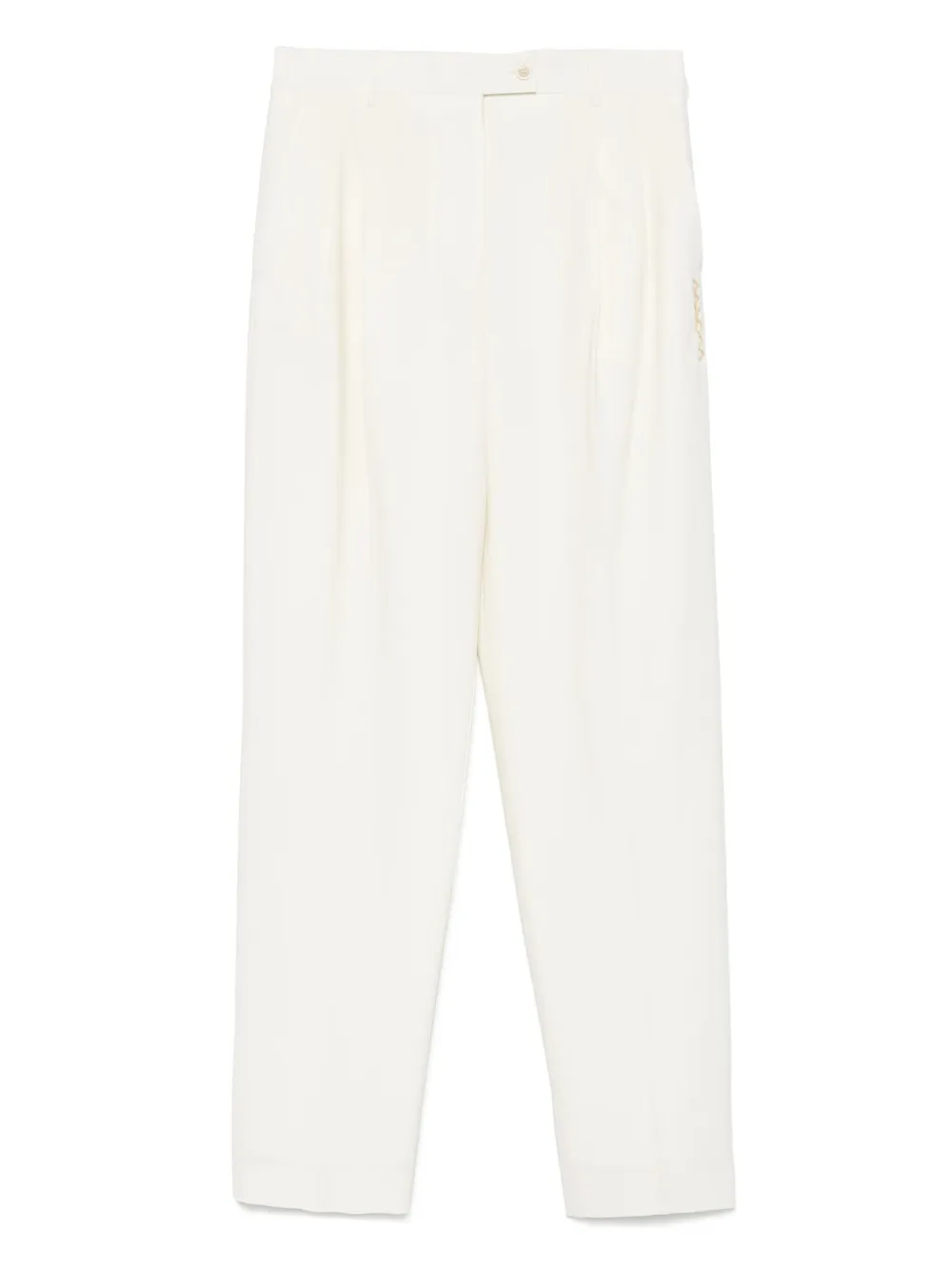 Marni Broek met geborduurd logo Beige