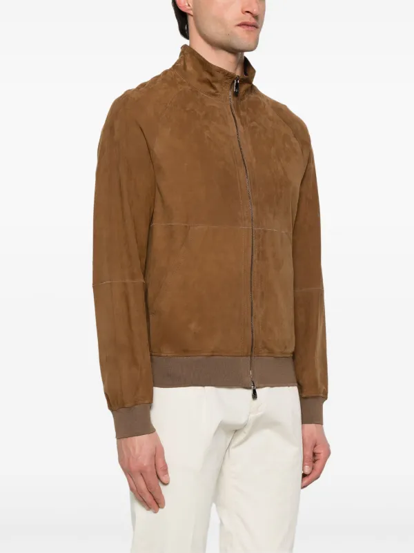 コルネリアーニ　中綿入りジャケット　スエード調　ブラウン Corneliani スエード ジャケット | ブラウン | FARFETCH JP