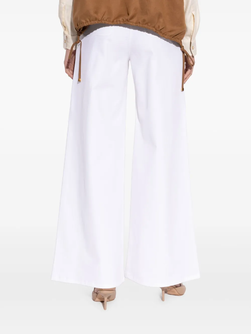 Max Mara Broek met wijde pijpen Wit