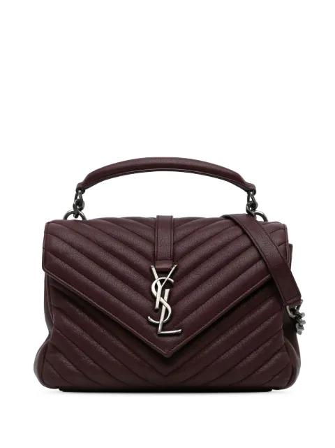 Saint Laurent Pre-Owned 2018 Medium Monogram Chevron Sheepskin College Bag satchel