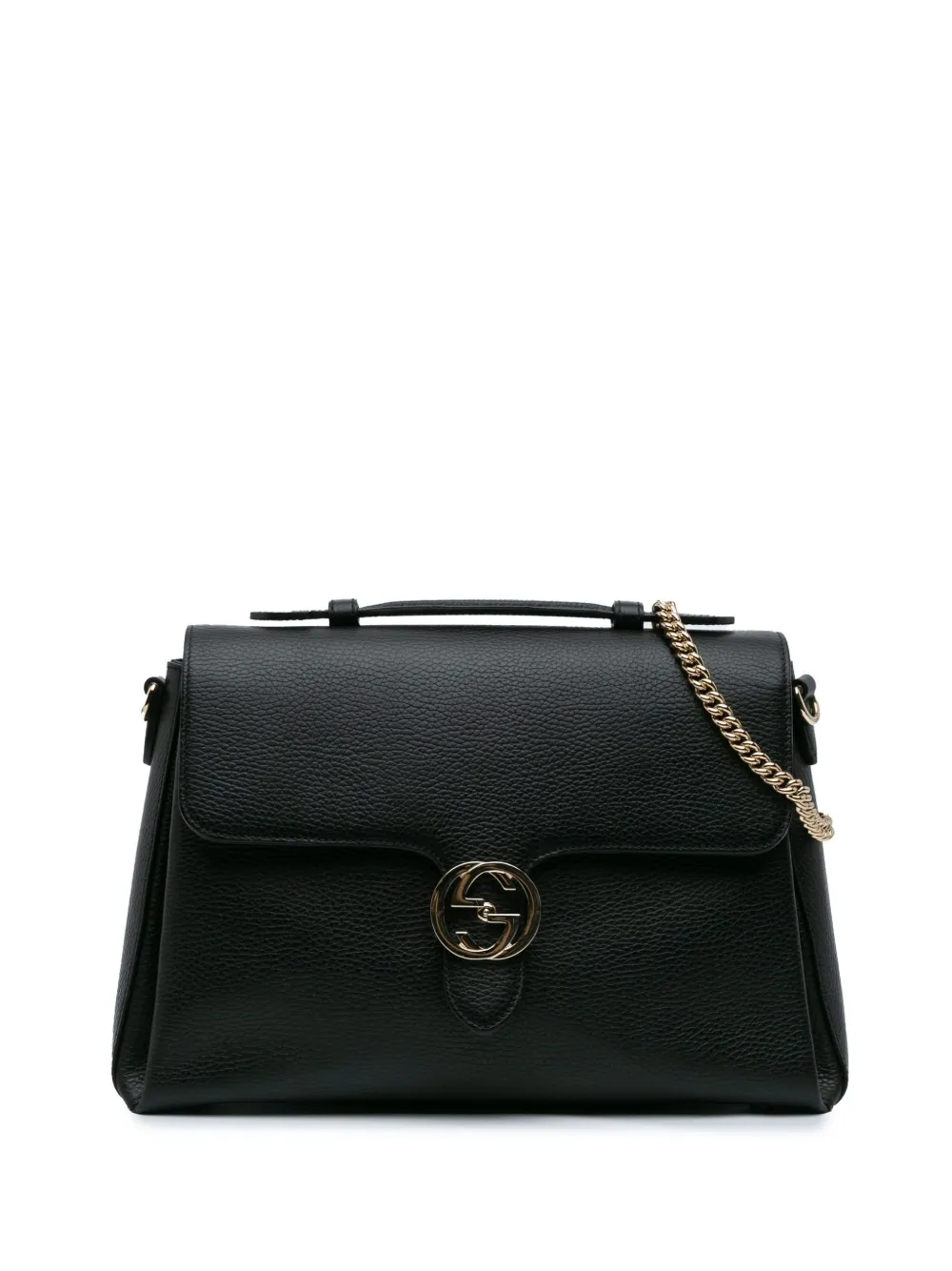 Gucci Pre-Owned 2016-2024 Medium Dollar Calf Interlocking G satchel | Black | Image 1