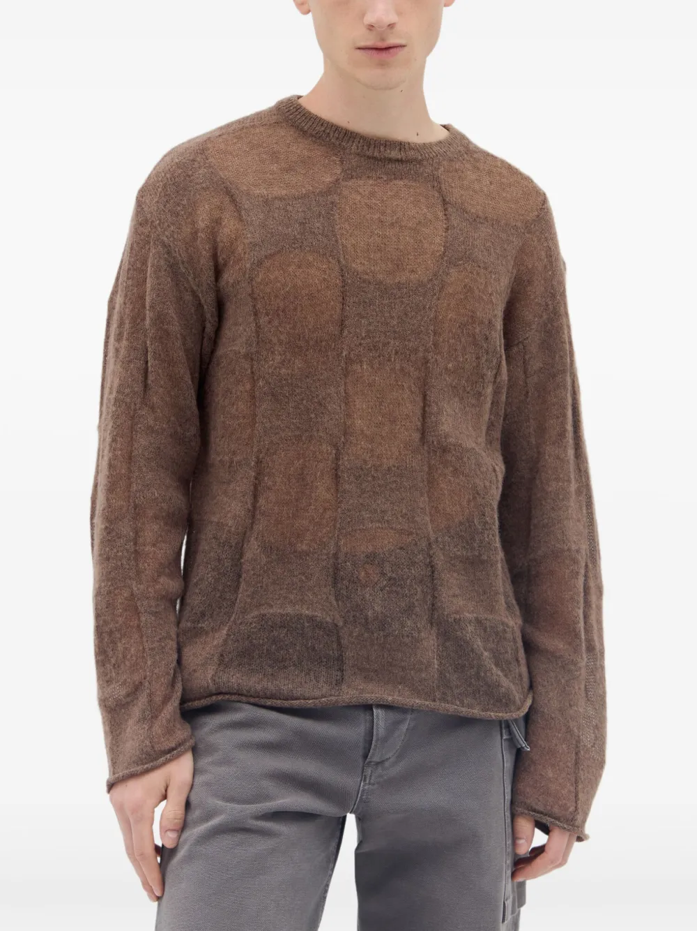 Brain Dead Fuzzy Threadbare Warped Sweater In 褐色
