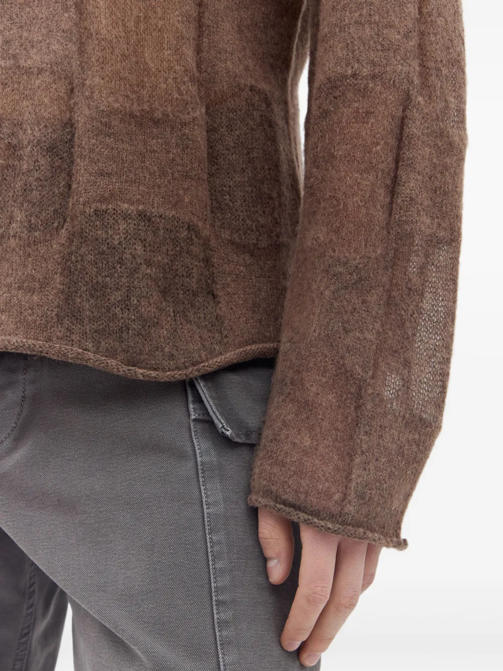 Brain Dead Fuzzy Threadbare Warped Sweater In 褐色