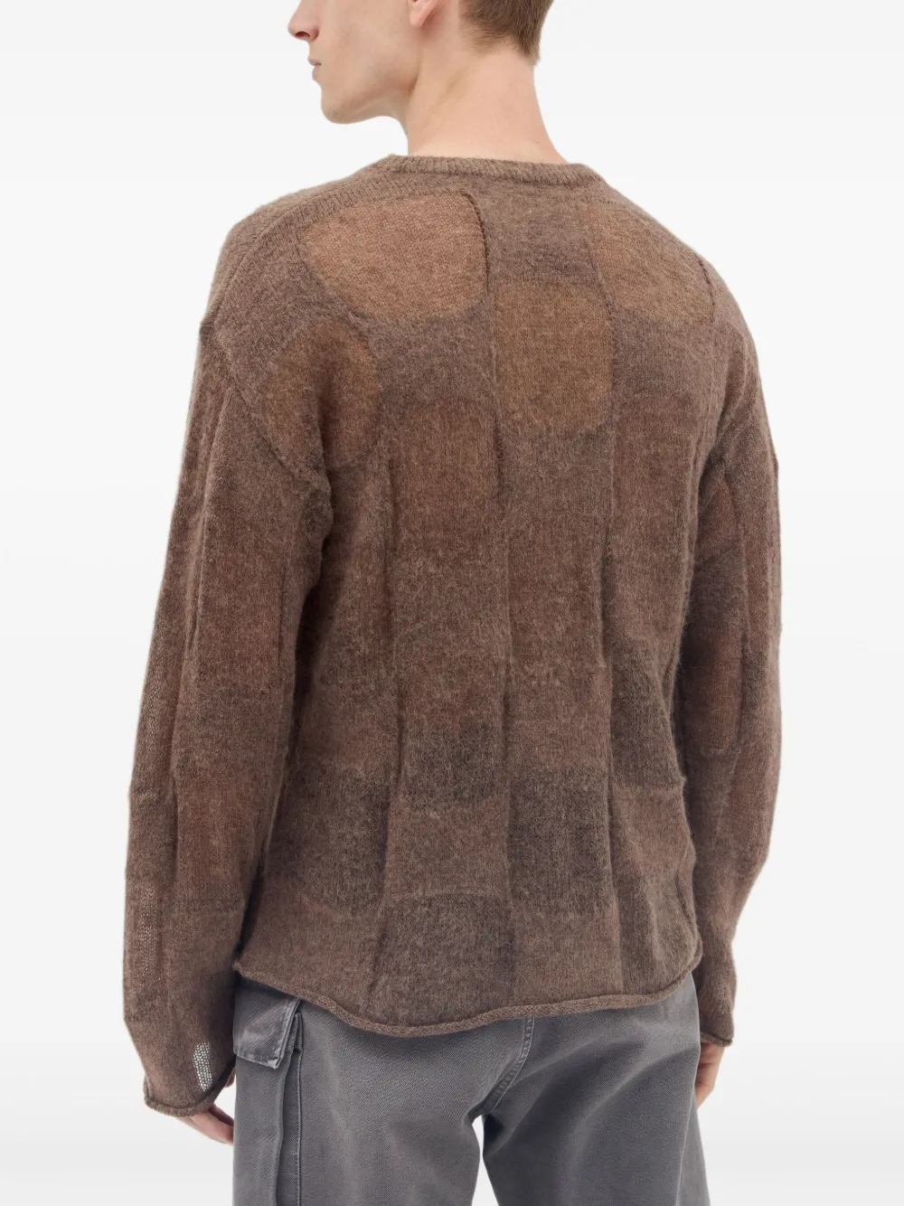 Brain Dead Fuzzy Threadbare Warped Sweater In 褐色