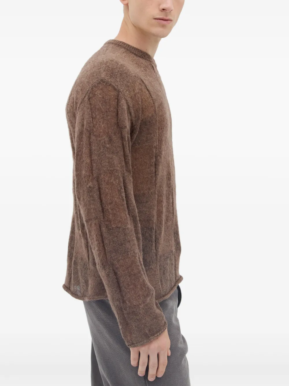 Brain Dead Fuzzy Threadbare Warped Sweater In 褐色