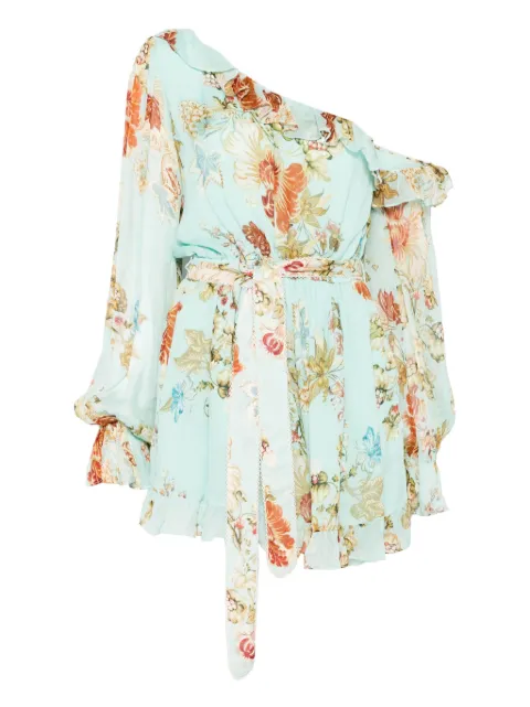 Hemant And Nandita asymmetric floral-print mini dress