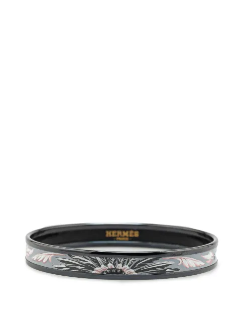 Hermès Pre-Owned 20th Century Narrow Brazil Feather Enamel Bangle 62 costume bracelet