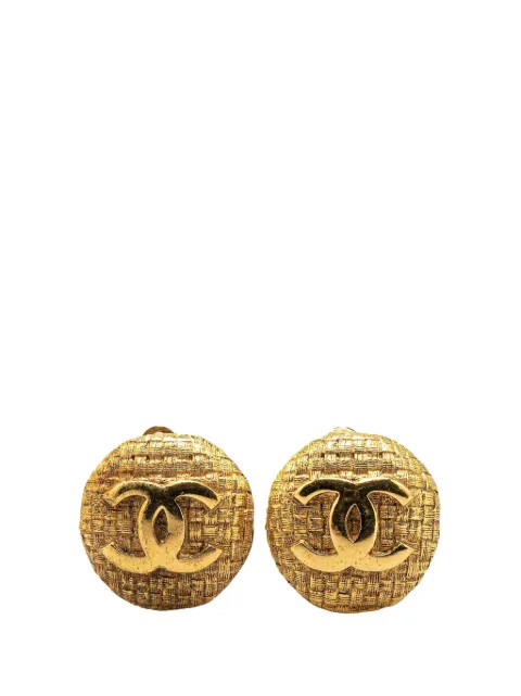 CHANEL Pre-Owned Orecchini a clip CC placcati in oro 1980-1990