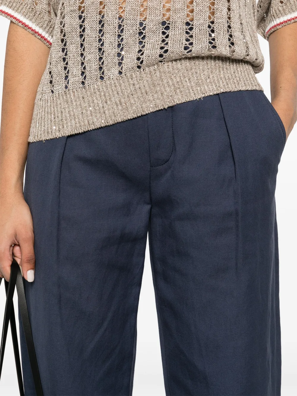 Brunello Cucinelli Broek met toelopende pijpen Blauw
