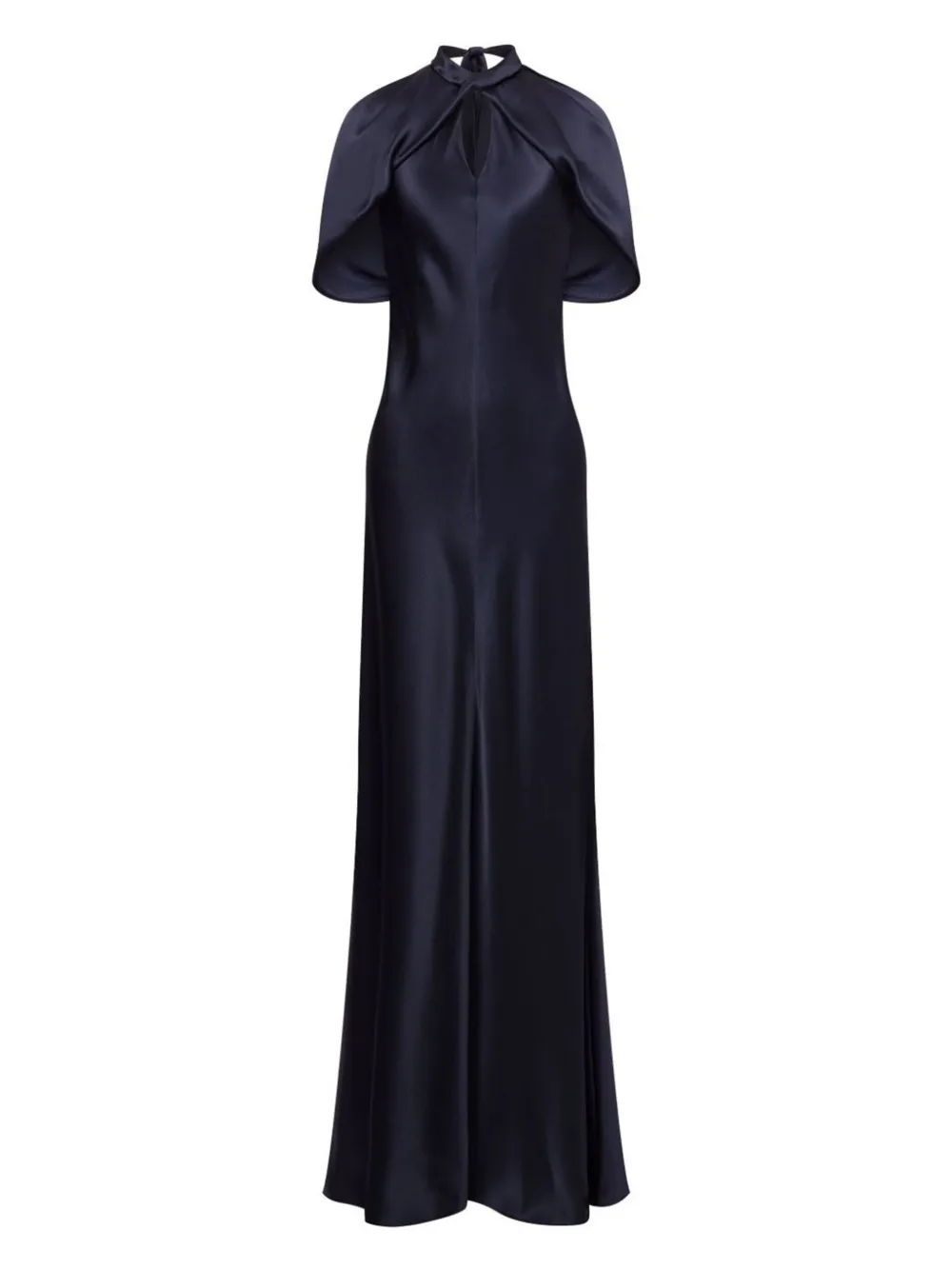 Alberta Ferretti cape-sleeves maxi dress Blauw