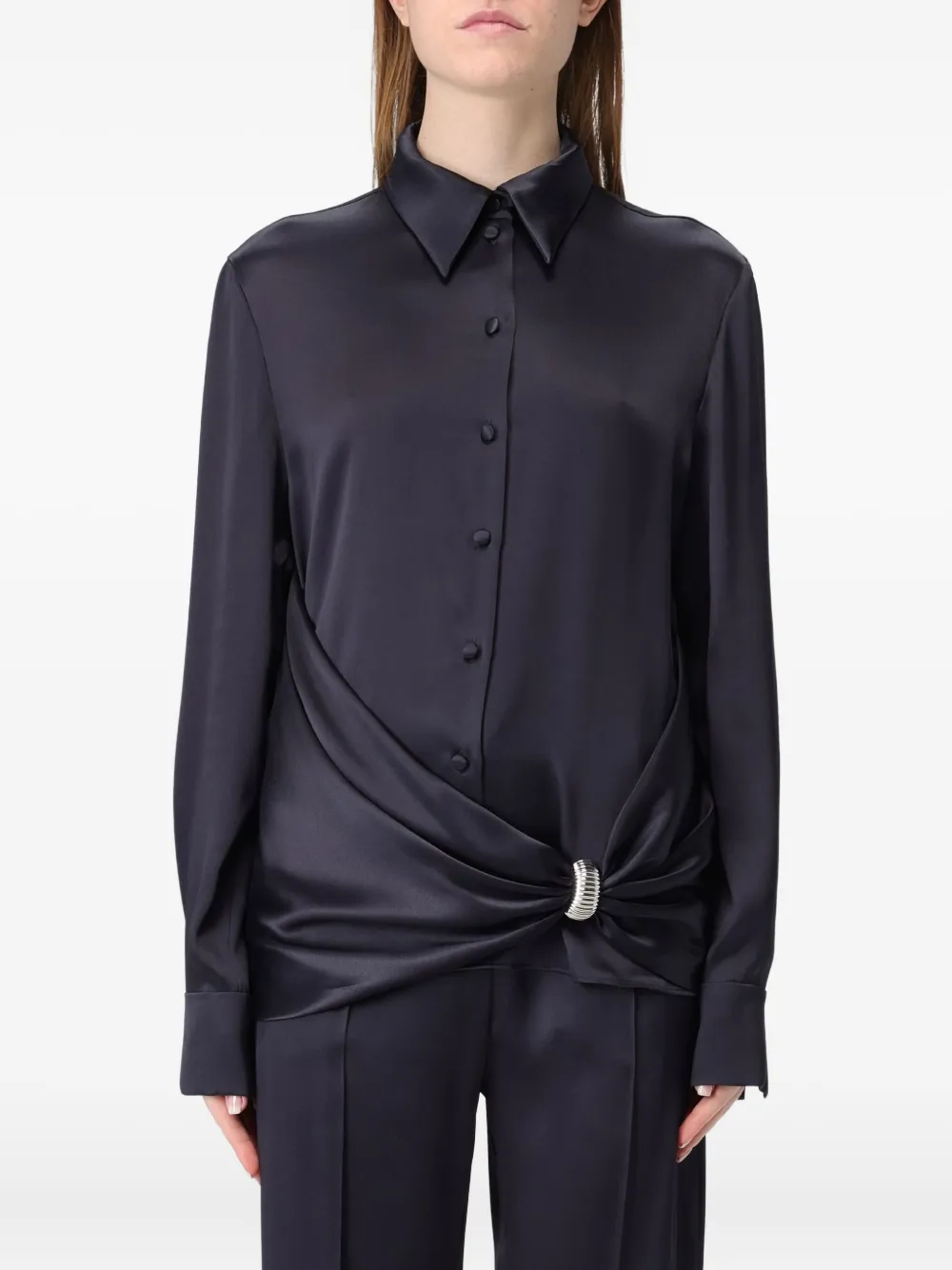 Alberta Ferretti فستان ماكسي بأكمام كيب | أزرق | Image 1