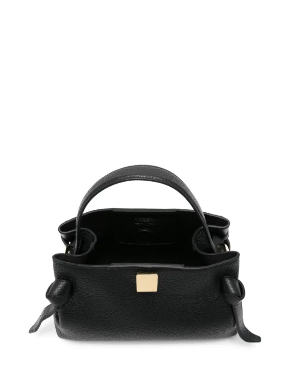 Yuzefi Gyozaハンドバッグミニ GYOZA MINI - BLACK PEBBLE GRAINED LEATHER – Yuzefi