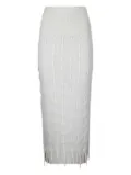INSTITUTION ribbed midi skirt - White