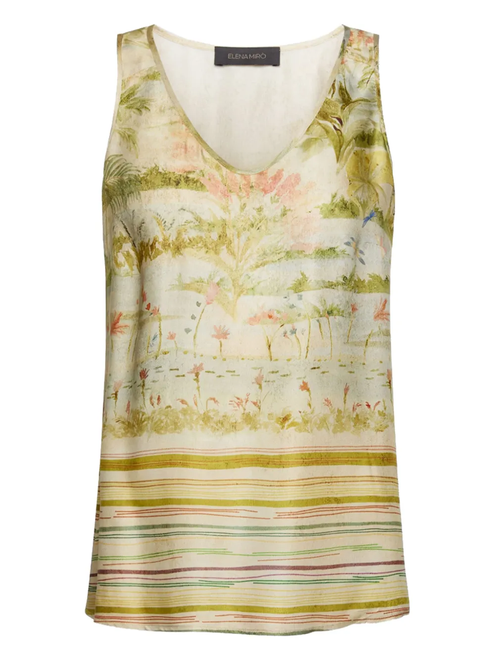 ELENA MIRO` printed top | Green | Image 1