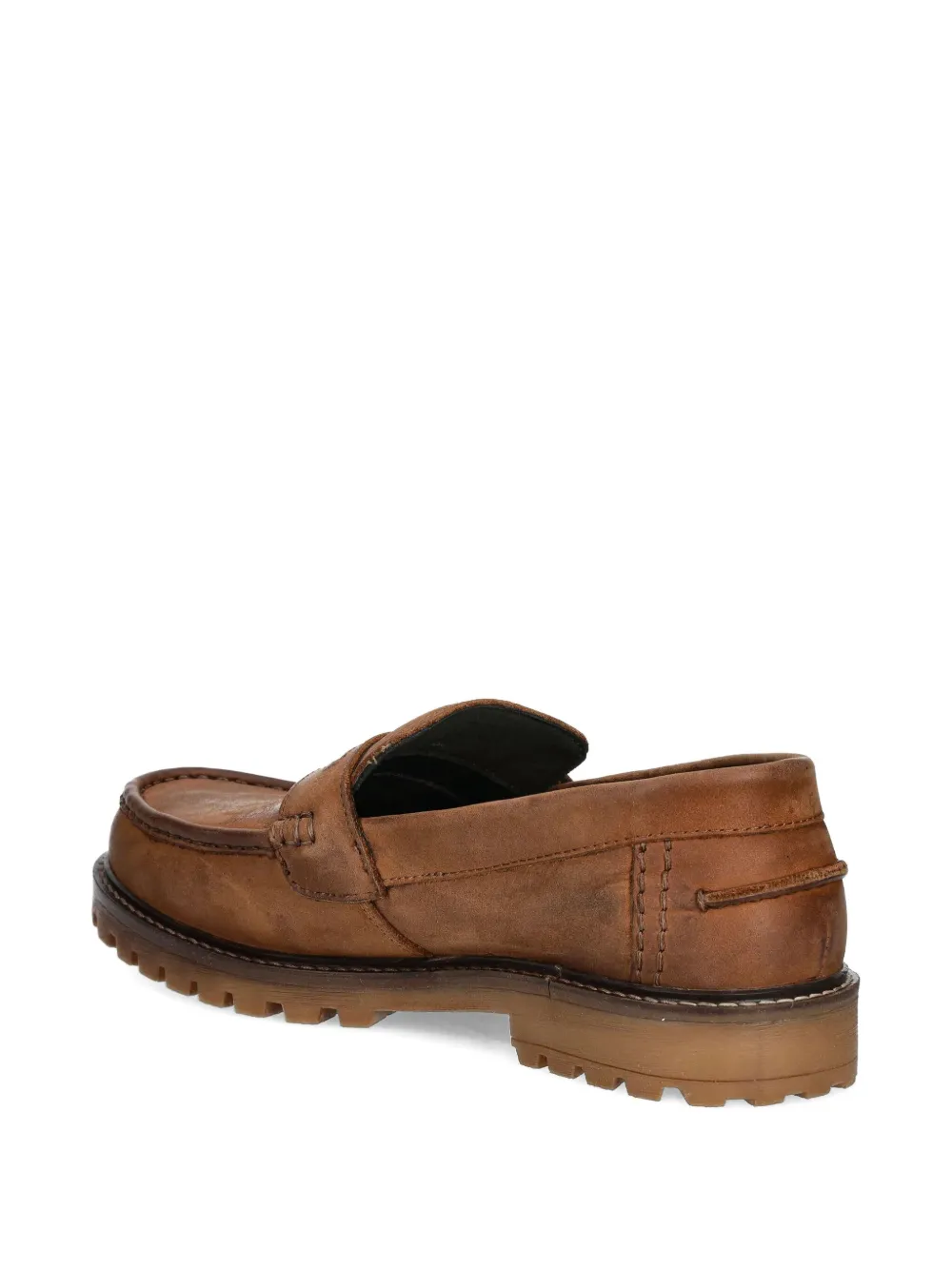 Barbour leather slip-on loafers Brown