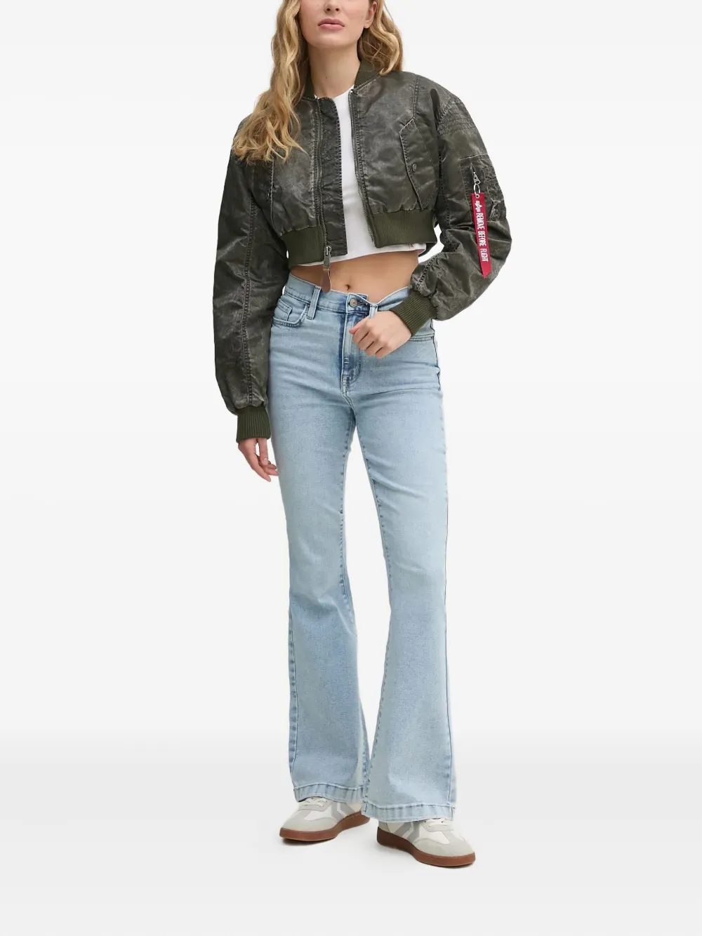 Alpha Industries Bomberjack met rits Groen