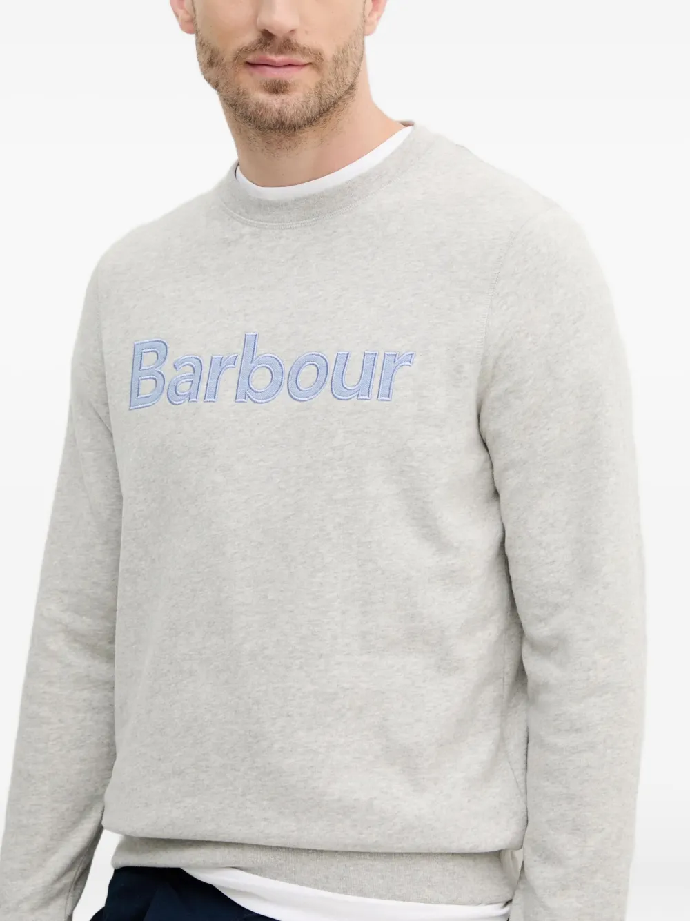 Barbour Embroidered-logo Sweatshirt In Gray
