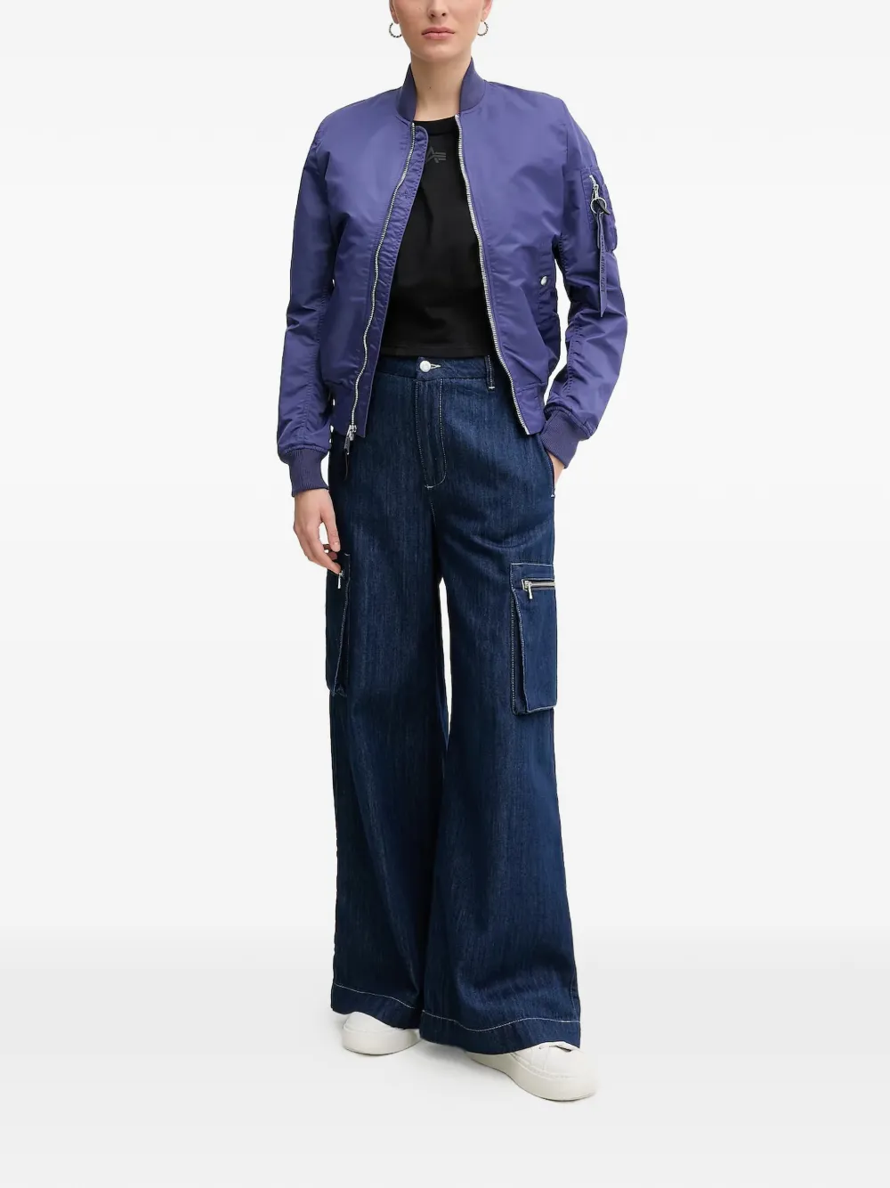  Alpha Industries Zip-up Bomber Jacket - Blue 